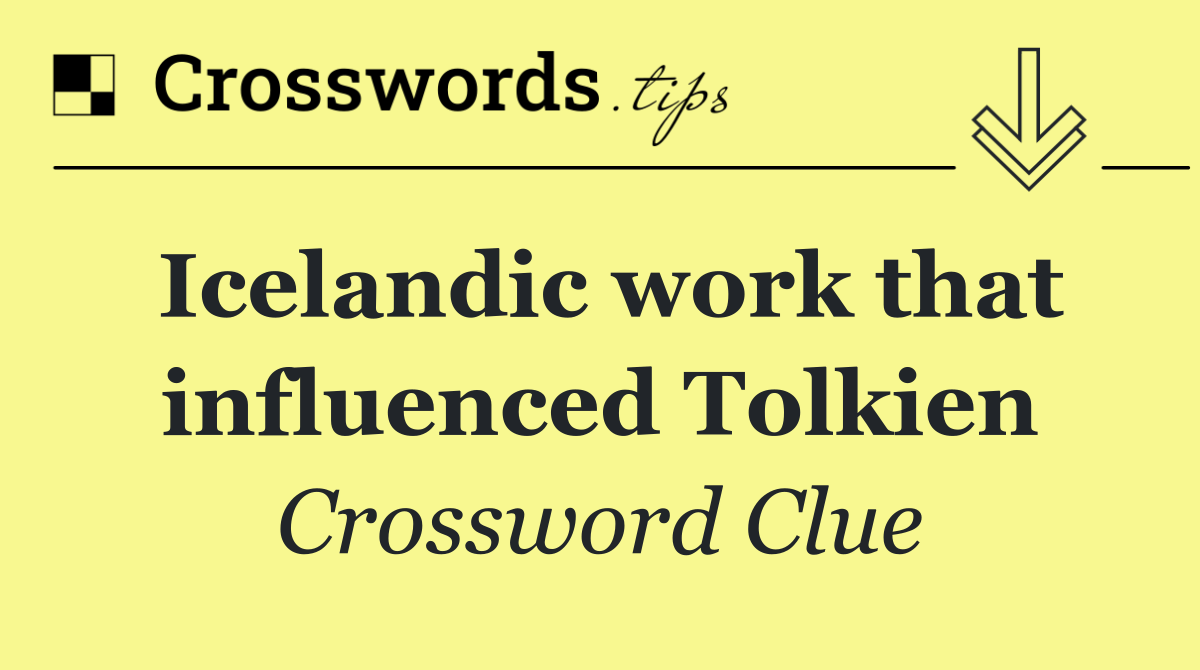 Icelandic work that influenced Tolkien