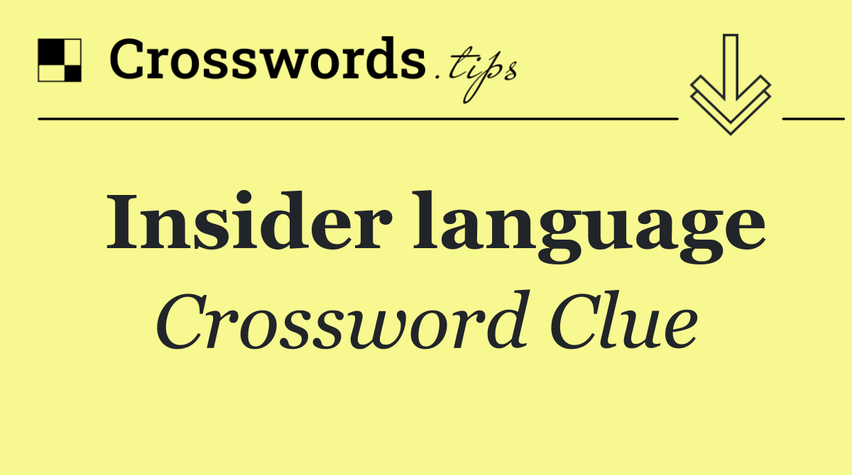 Insider language