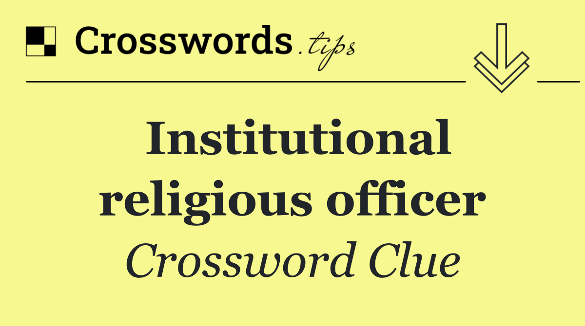 Institutional religious officer