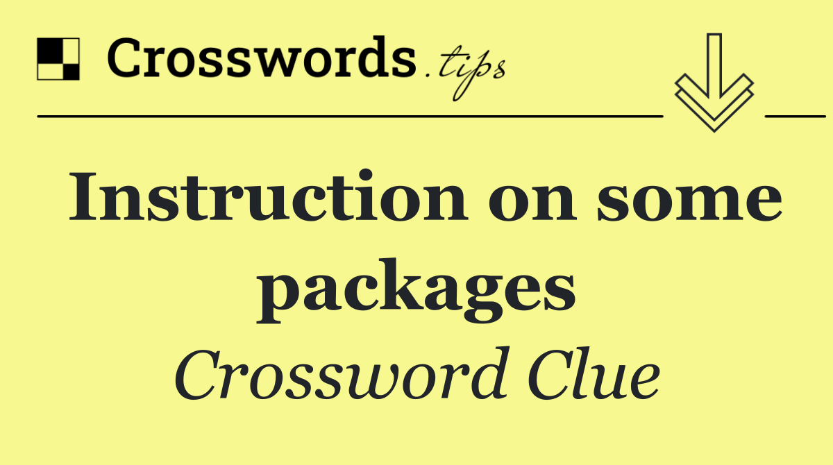 Instruction on some packages