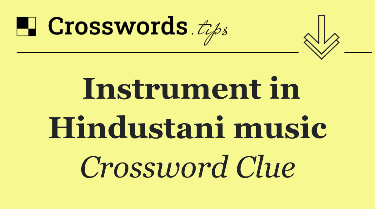 Instrument in Hindustani music