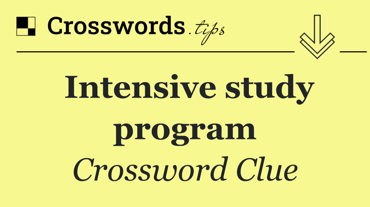 Intensive study program