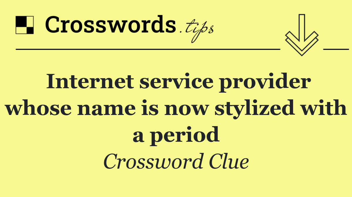 Internet service provider whose name is now stylized with a period