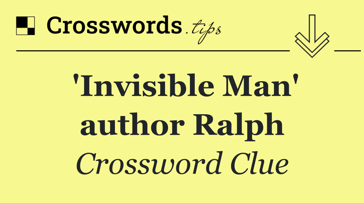 'Invisible Man' author Ralph