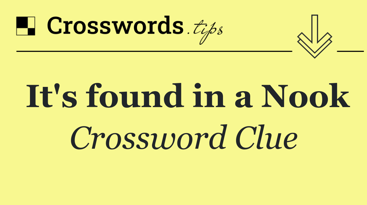 It's found in a Nook