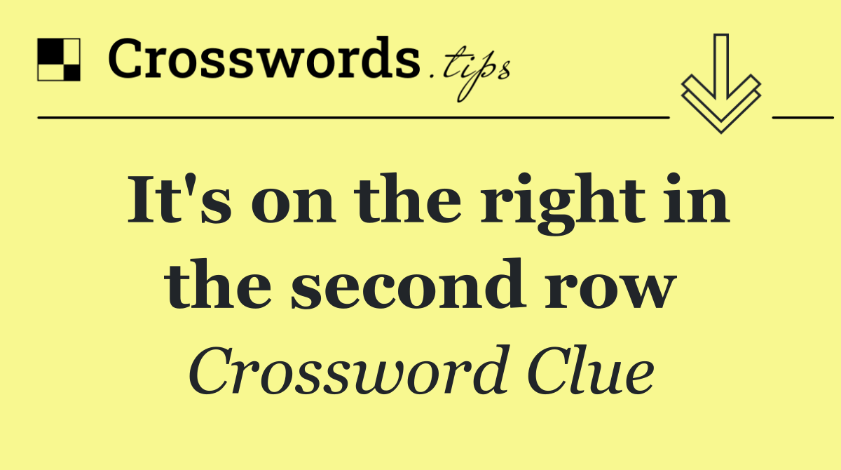 It's on the right in the second row