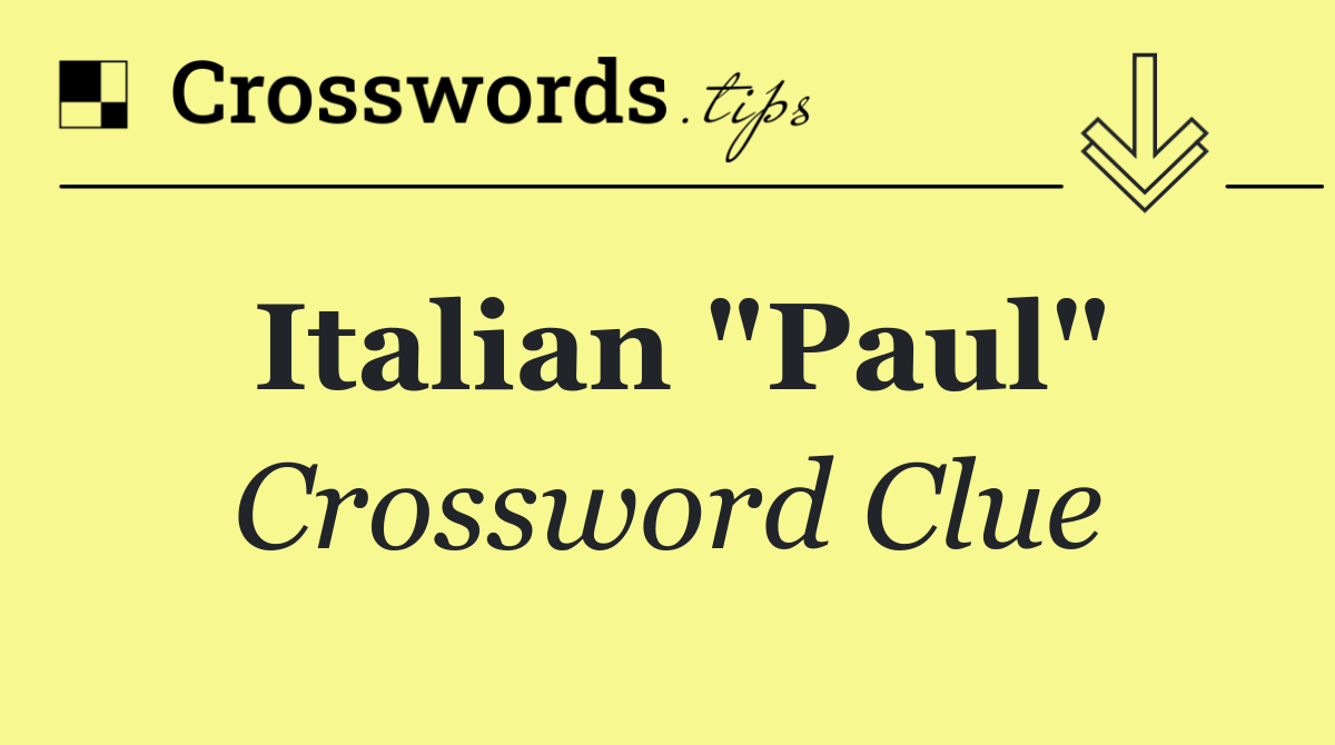 Italian "Paul"