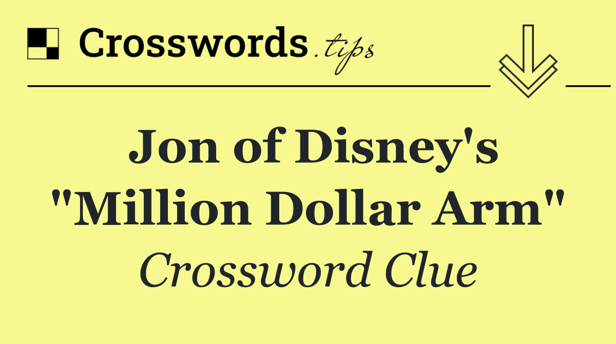 Jon of Disney's "Million Dollar Arm"