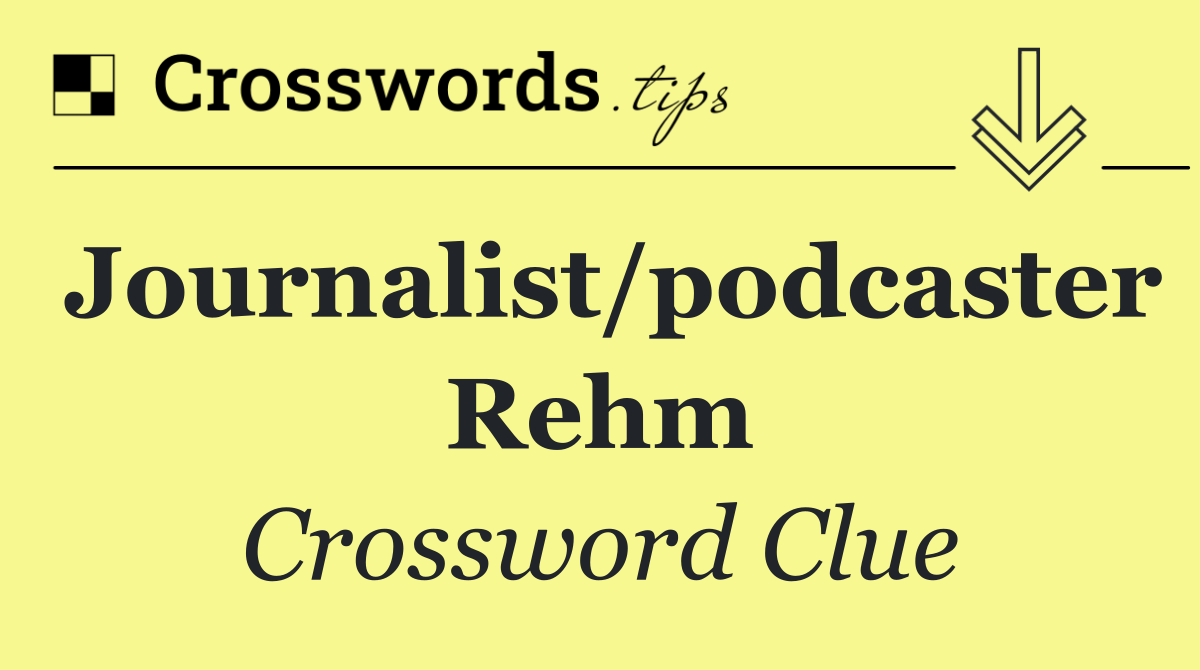 Journalist/podcaster Rehm