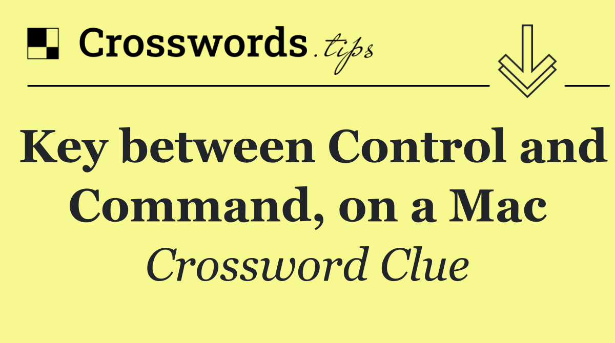 Key between Control and Command, on a Mac