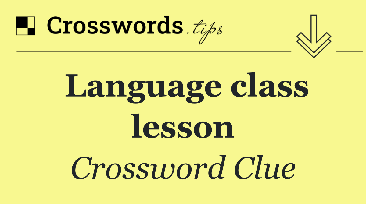 Language class lesson