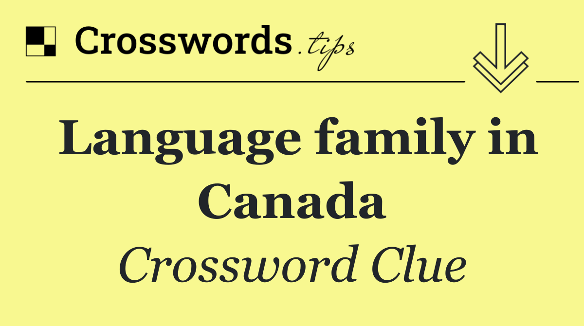 Language family in Canada