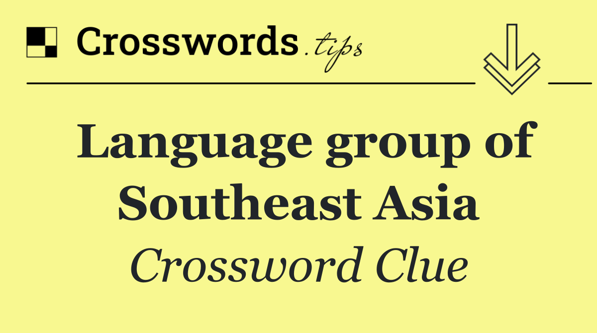 Language group of Southeast Asia