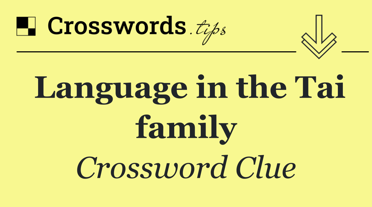 Language in the Tai family