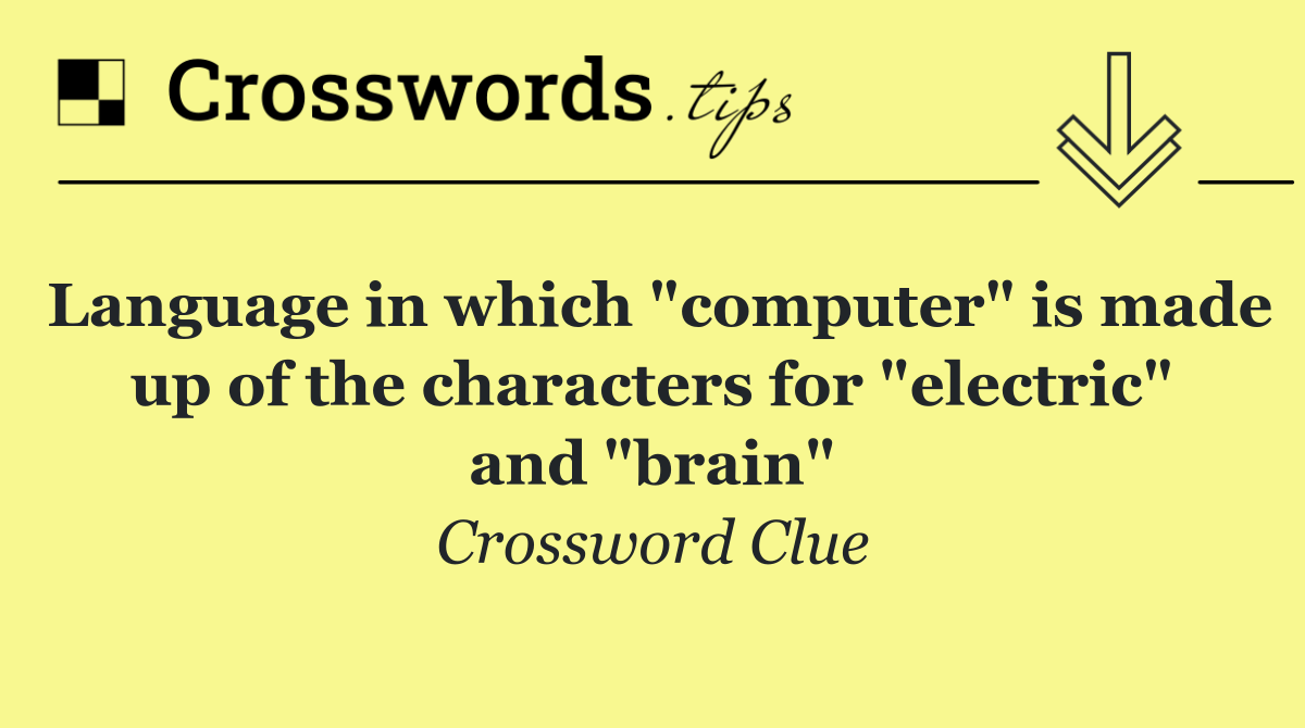 Language in which "computer" is made up of the characters for "electric" and "brain"