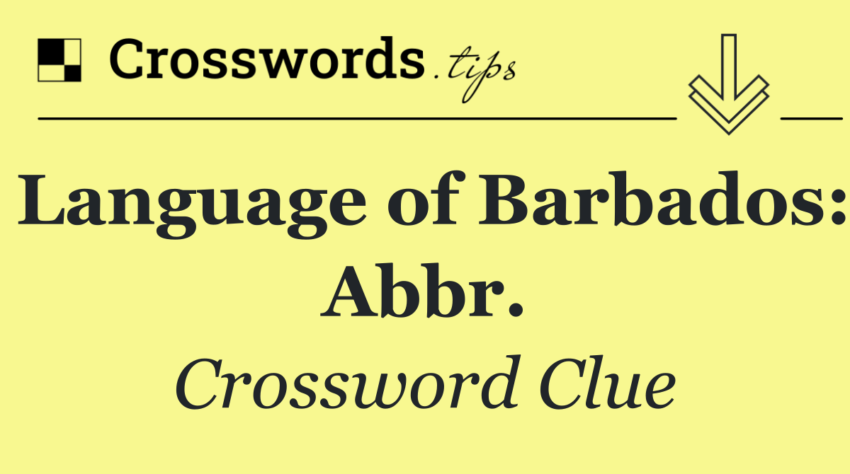 Language of Barbados: Abbr.