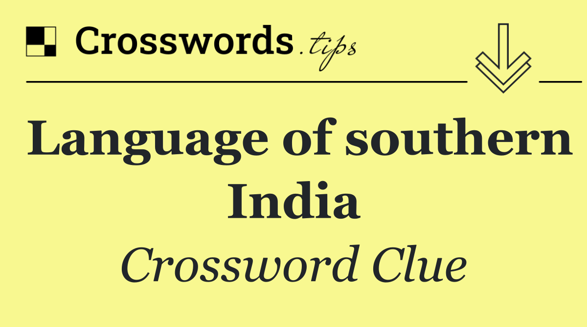Language of southern India
