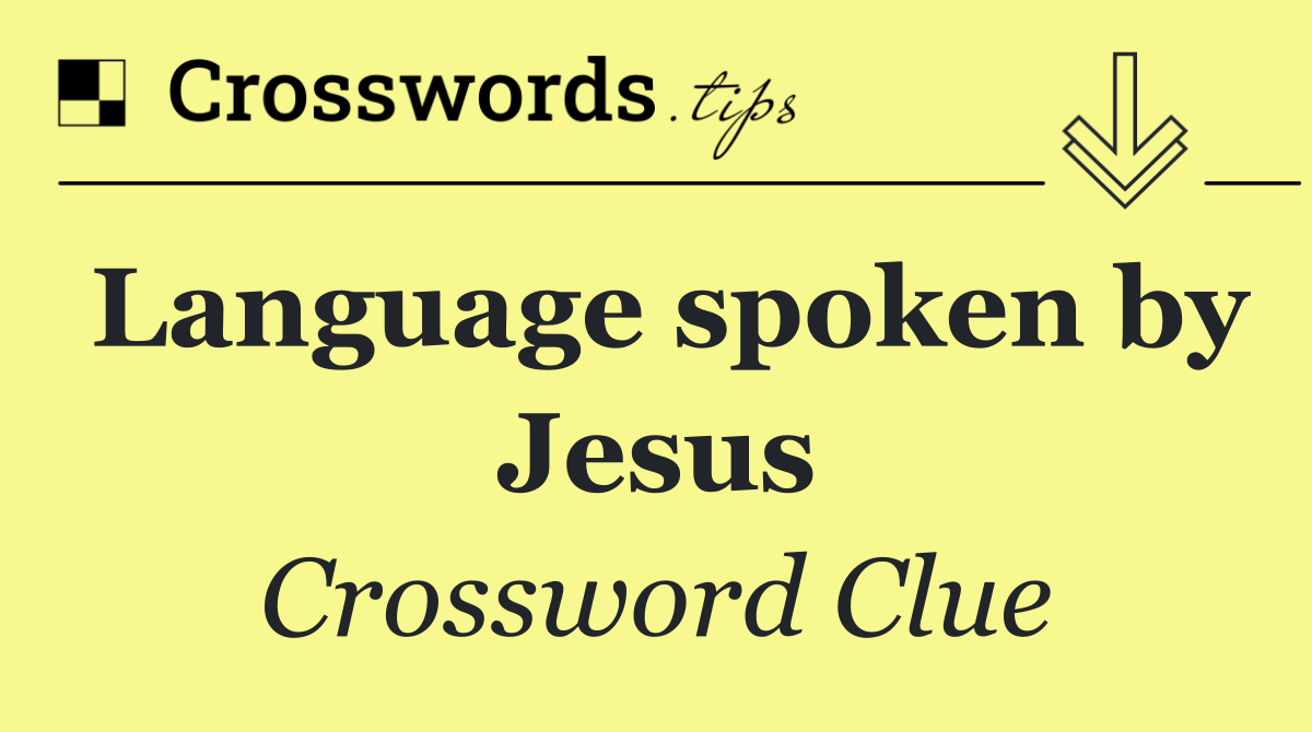 Language spoken by Jesus