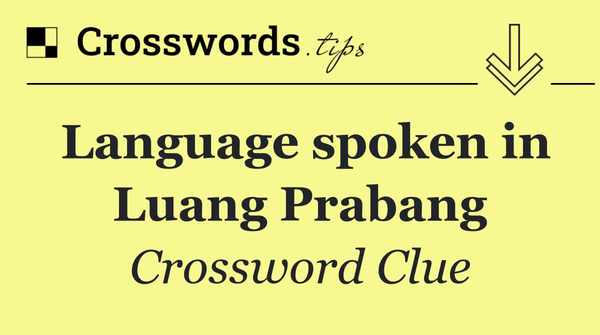 Language spoken in Luang Prabang