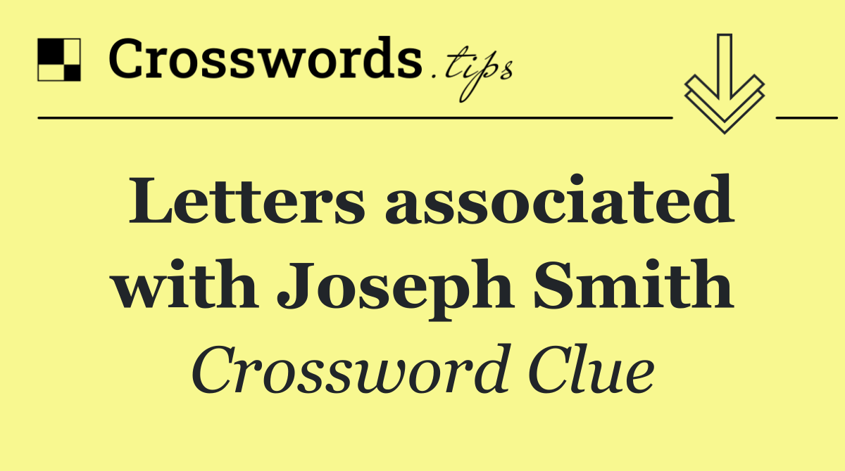Letters associated with Joseph Smith