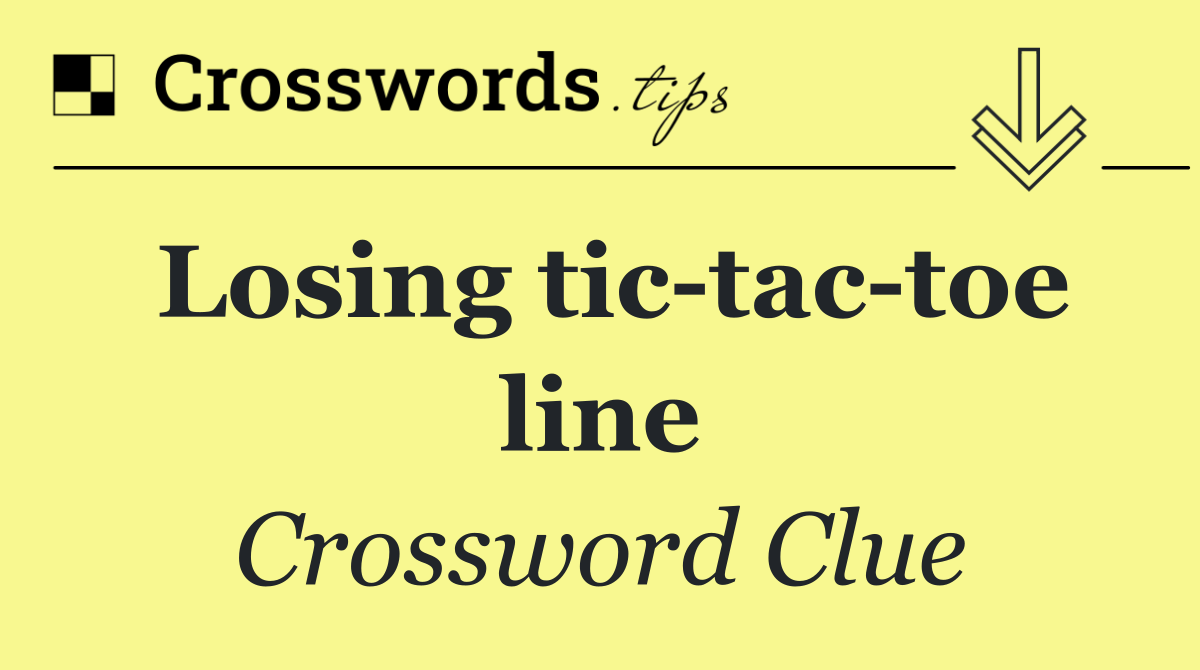 Losing tic tac toe line