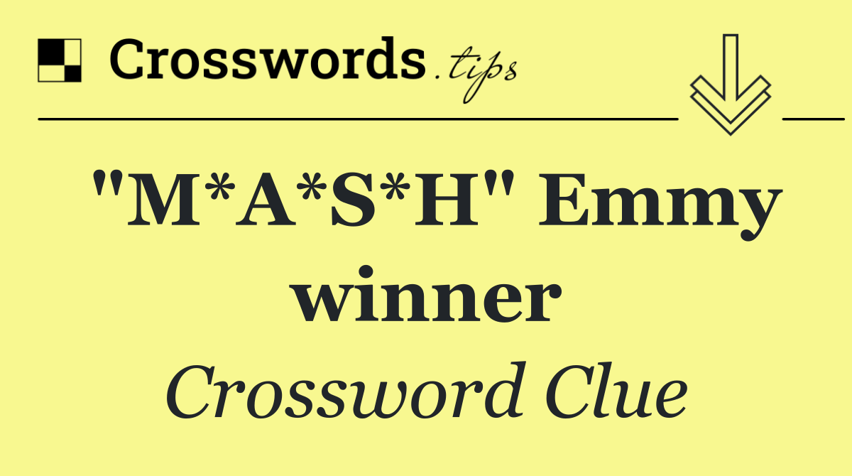 "M*A*S*H" Emmy winner