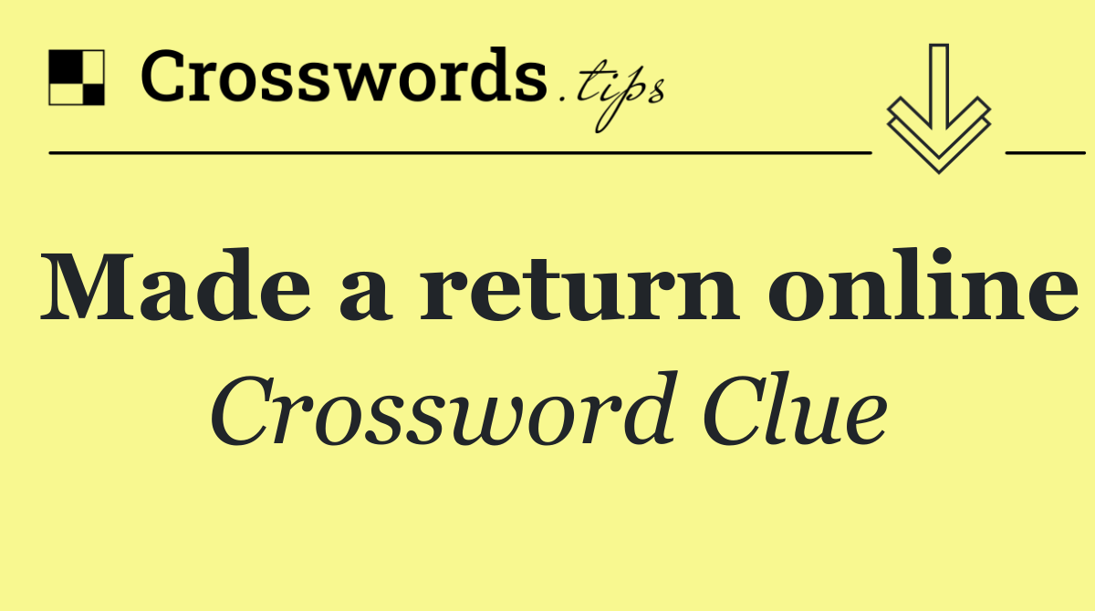 Made a return online