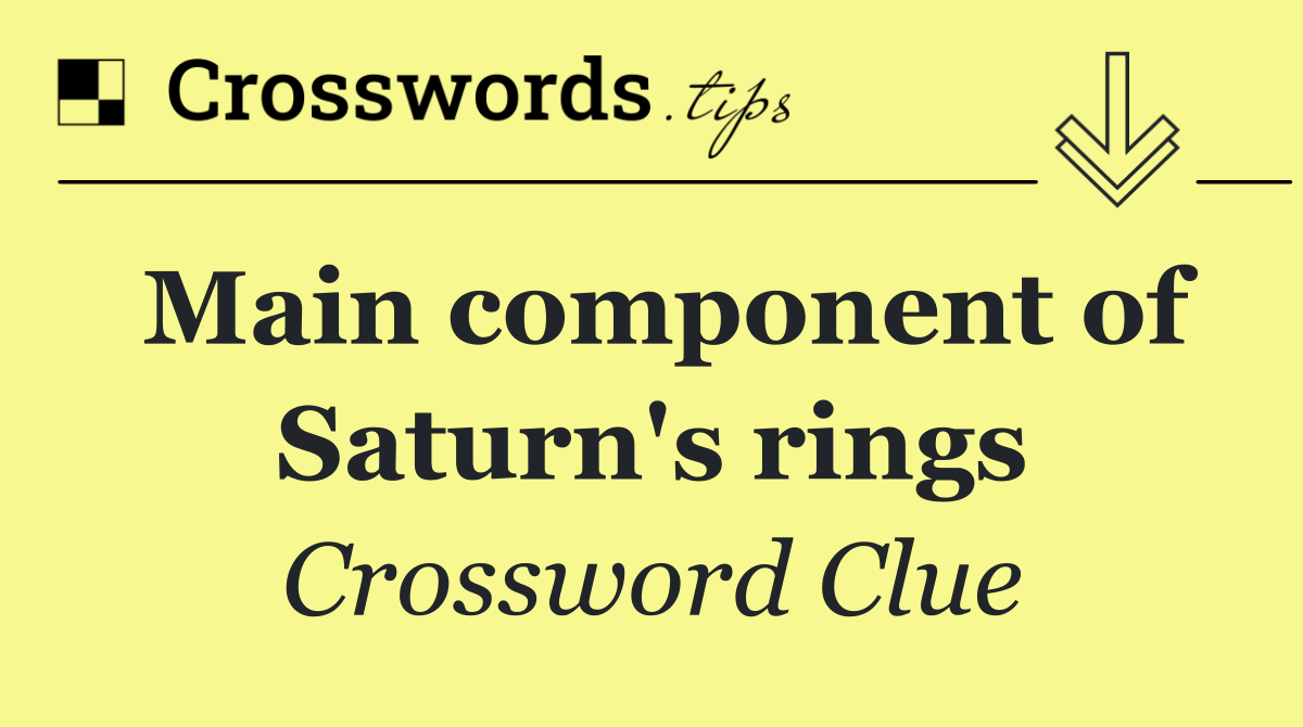 Main component of Saturn's rings
