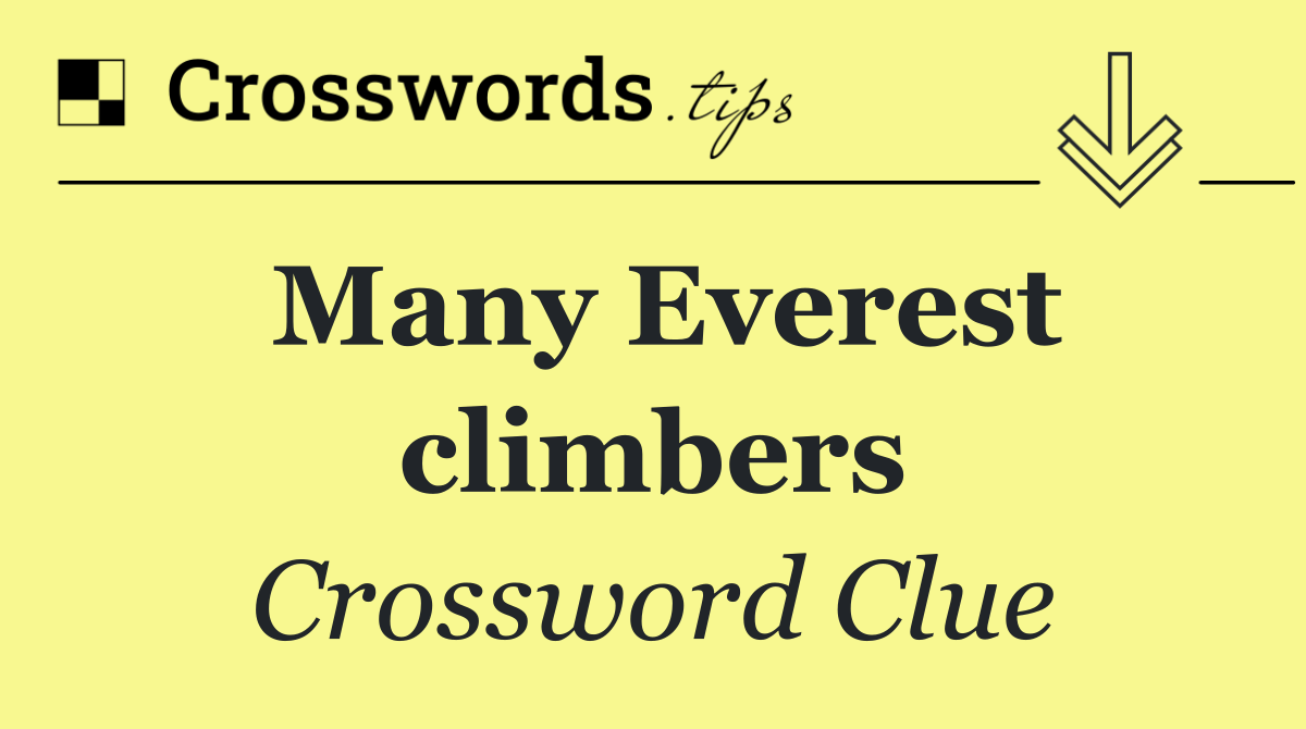 Many Everest climbers