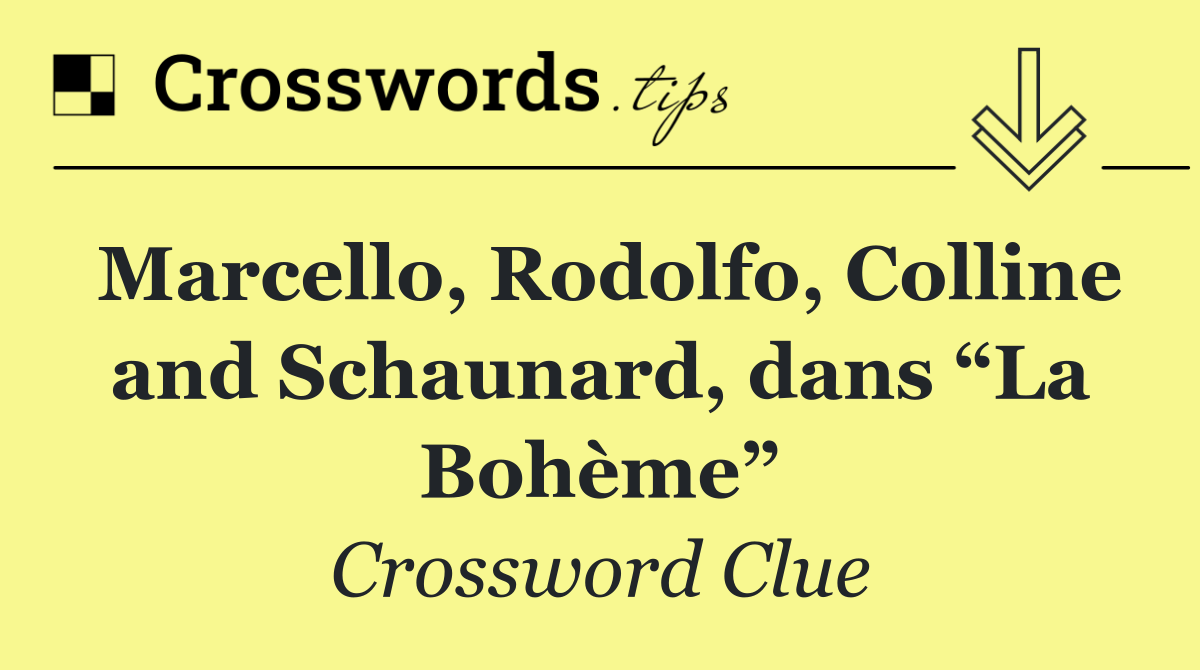 Marcello, Rodolfo, Colline and Schaunard, dans “La Bohème”