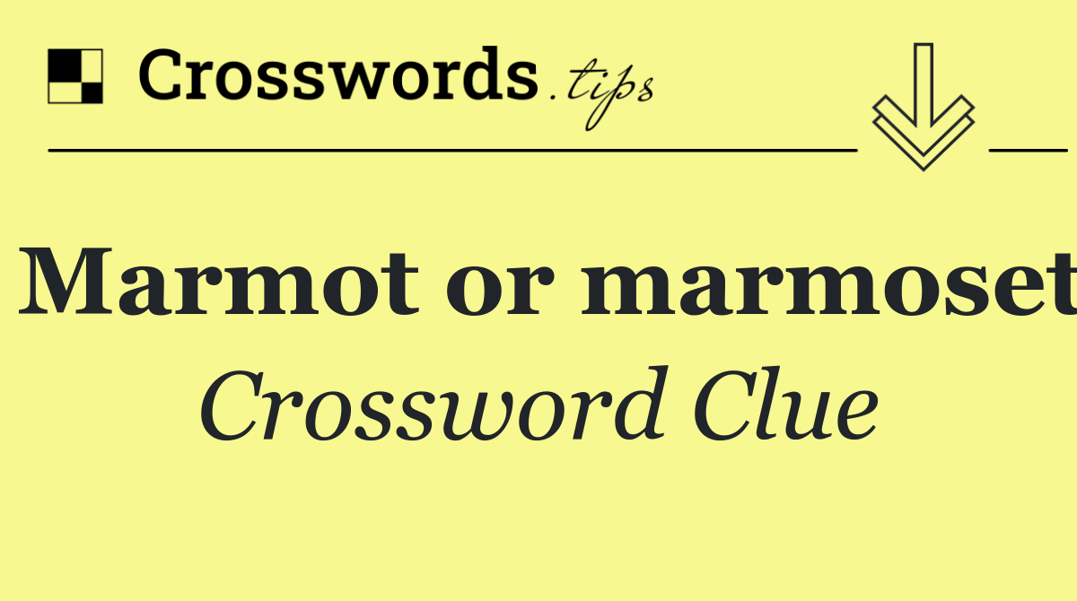 Marmot or marmoset