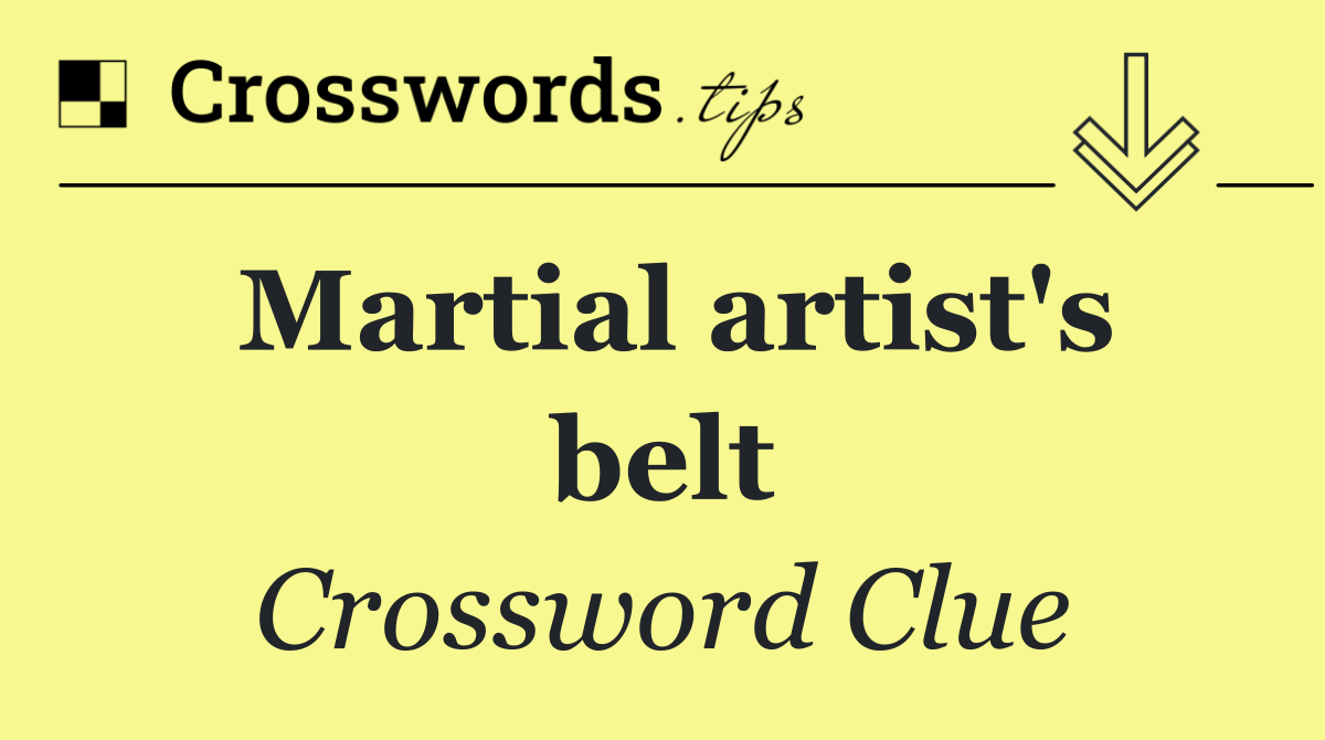 Martial artist's belt