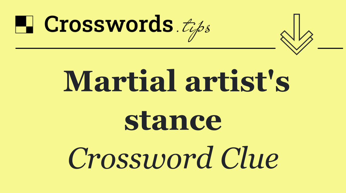 Martial artist's stance