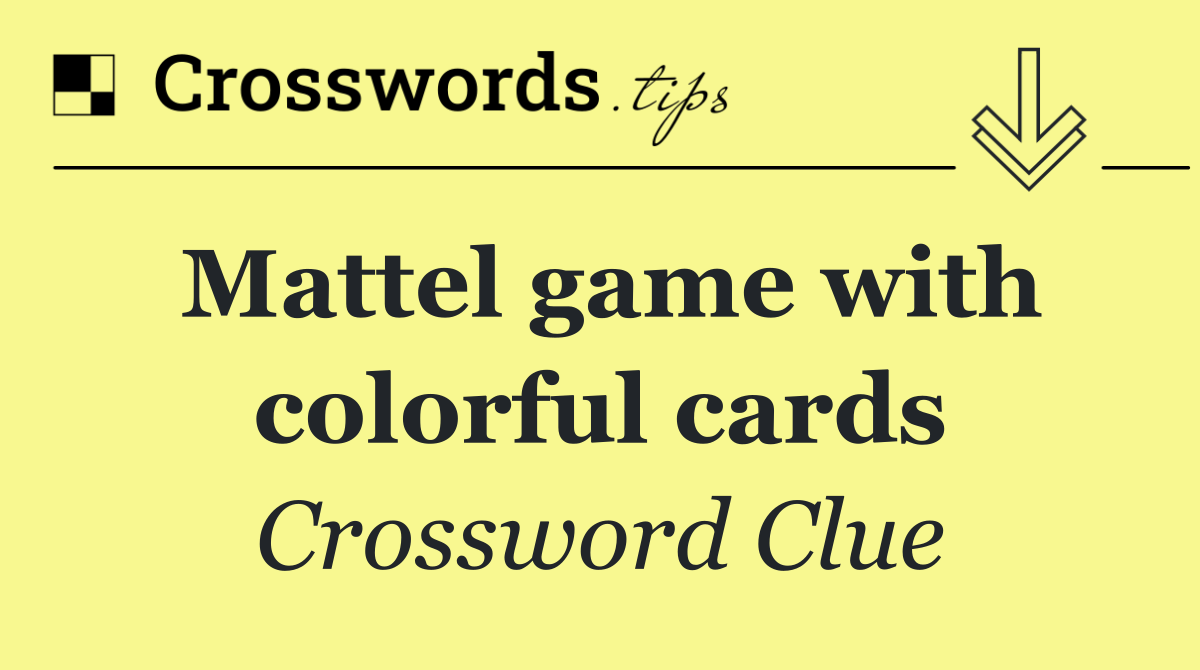 Mattel game with colorful cards