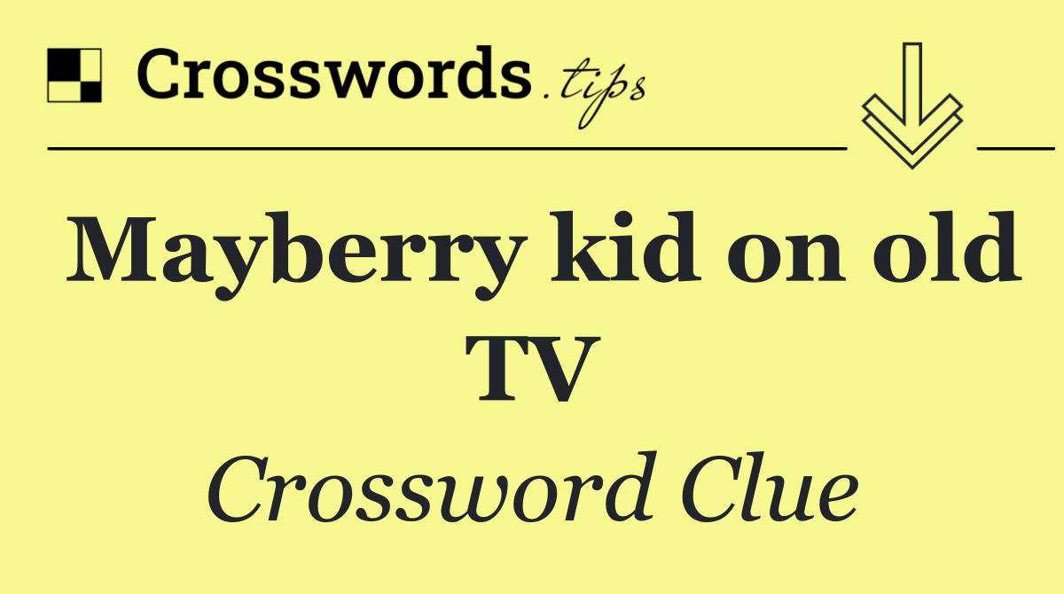 Mayberry kid on old TV
