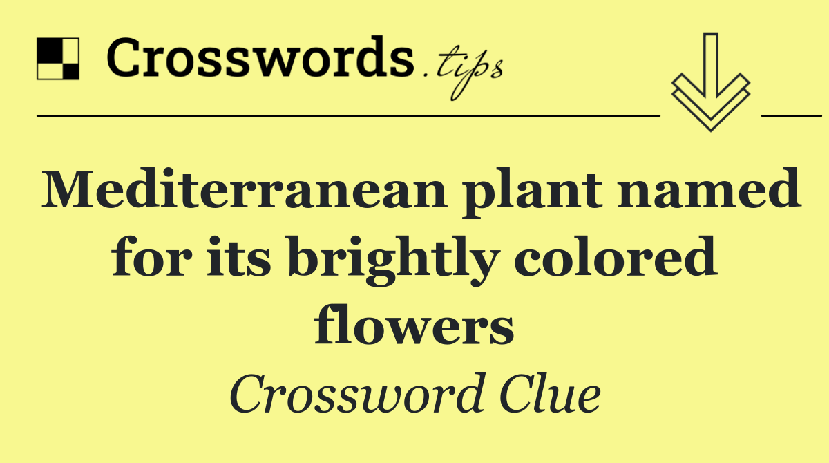 Mediterranean plant named for its brightly colored flowers