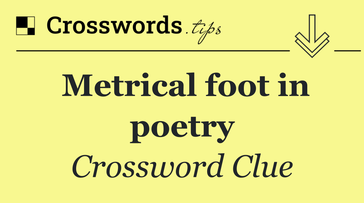 Metrical foot in poetry