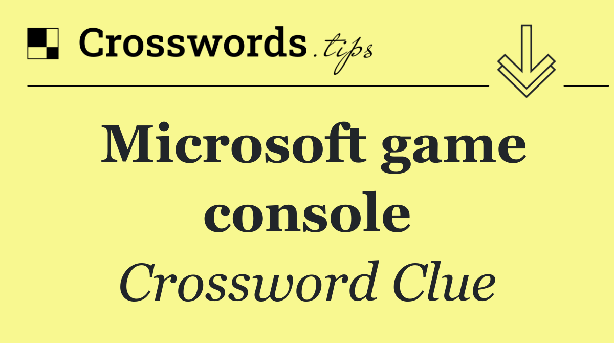 Microsoft game console