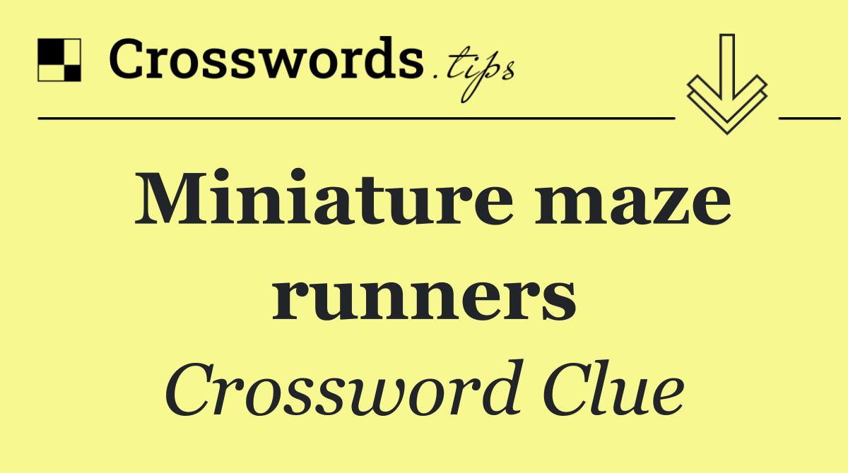 Miniature maze runners