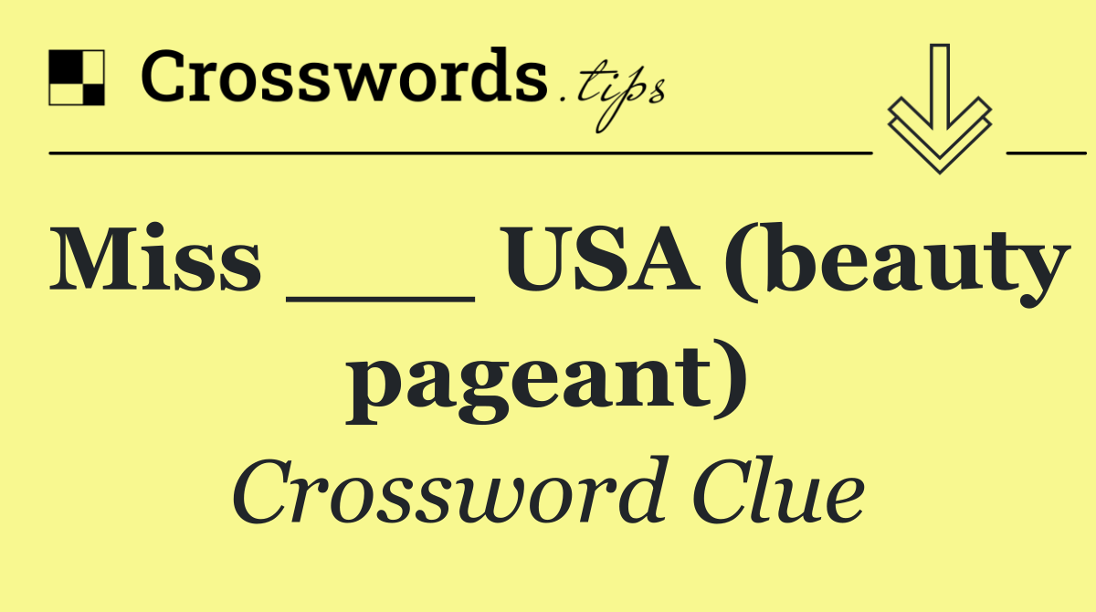 Miss ___ USA (beauty pageant)
