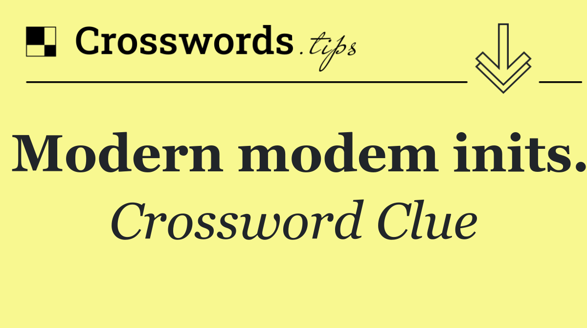 Modern modem inits.