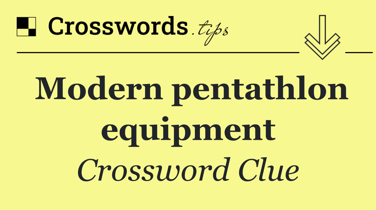 Modern pentathlon equipment