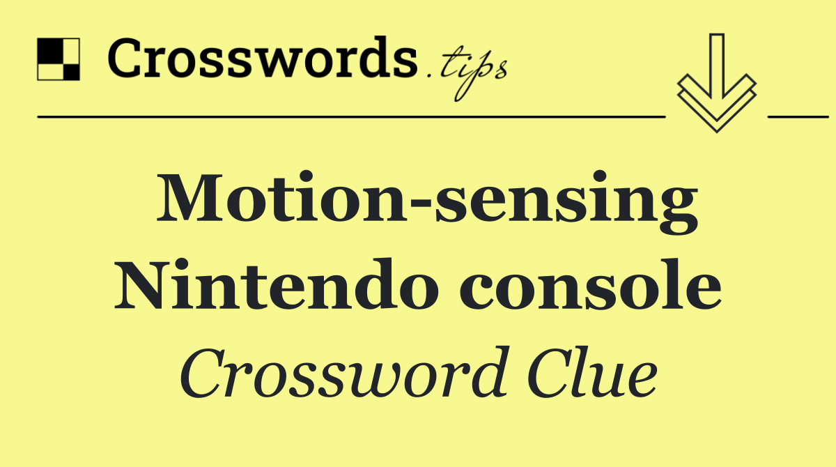 Motion sensing Nintendo console