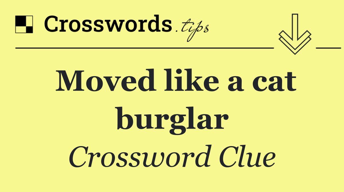 Moved like a cat burglar