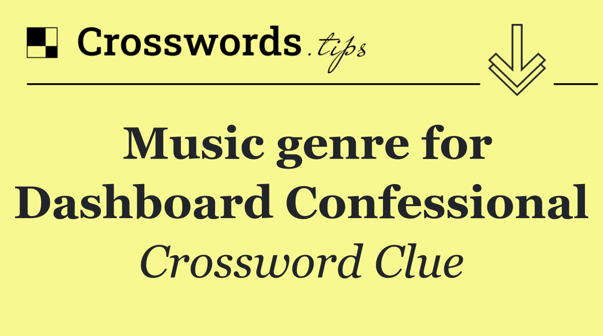 Music genre for Dashboard Confessional