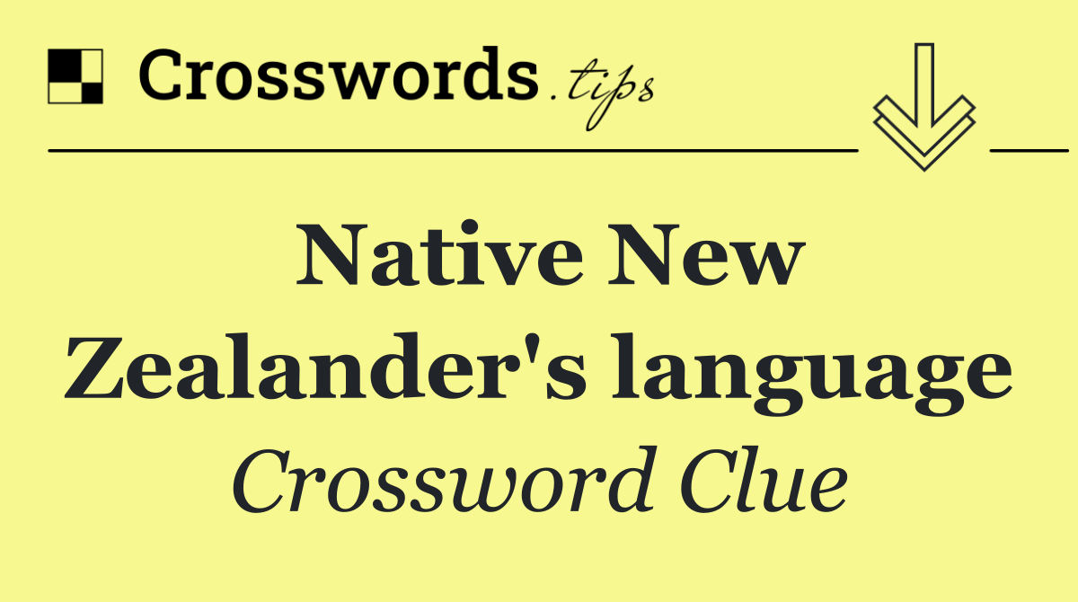 Native New Zealander's language