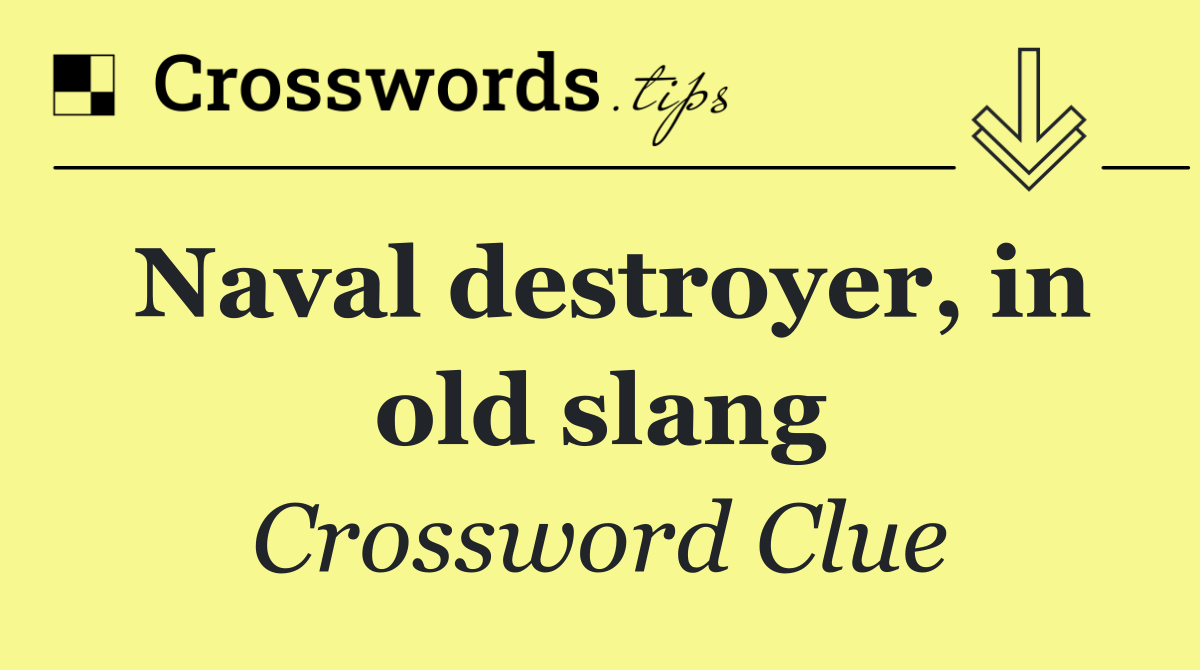 Naval destroyer, in old slang