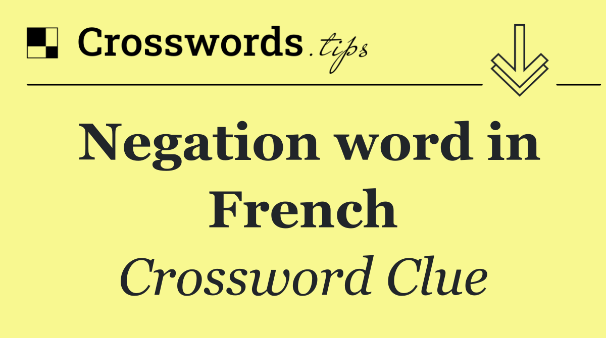 Negation word in French