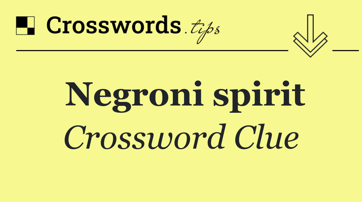 Negroni spirit