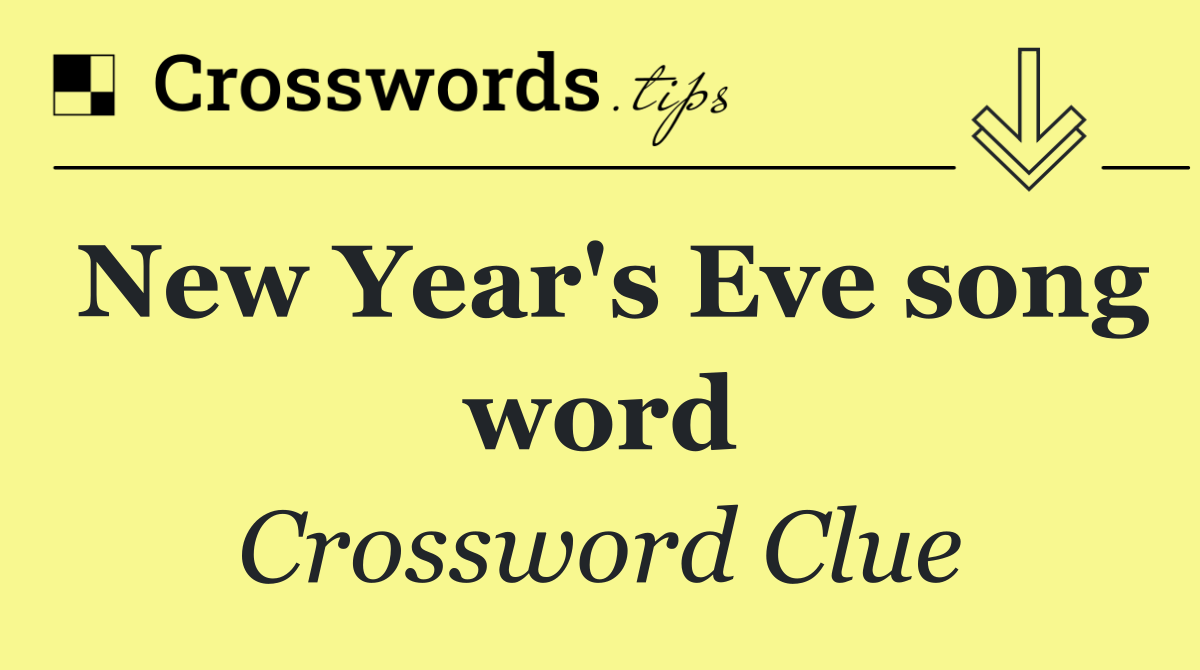 New Year's Eve song word